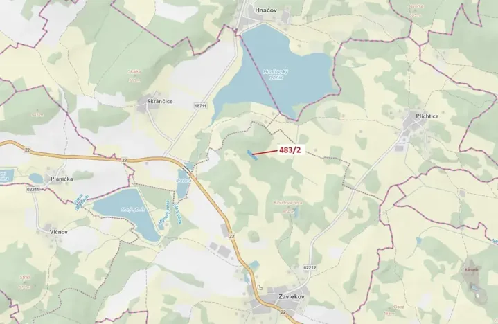 Dražba lesa, Zavlekov, 2895 m2