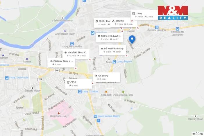 Pronájem bytu 2+1, Louny, Nerudova, 55 m2