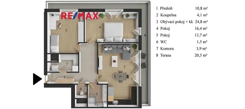 Prodej bytu 3+kk, Praha - Letňany, Hlučkova, 81 m2