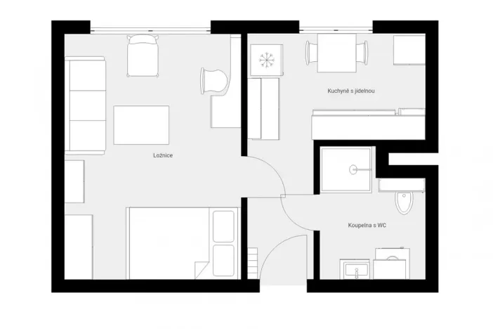 Pronájem bytu 1+1, Broumov - Nové Město, U Větrolamu, 36 m2