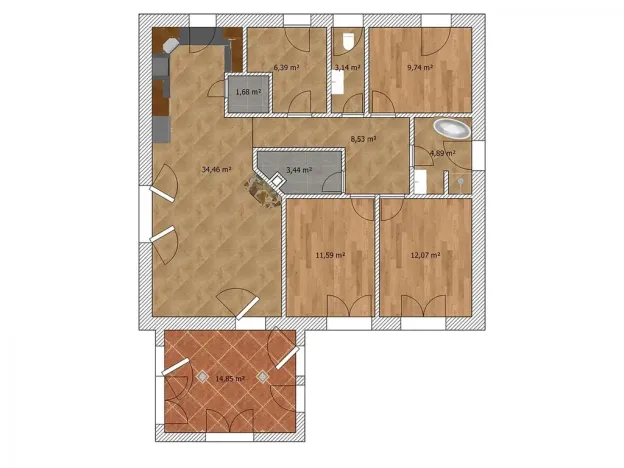 Pronájem rodinného domu, Volduchy, 110 m2