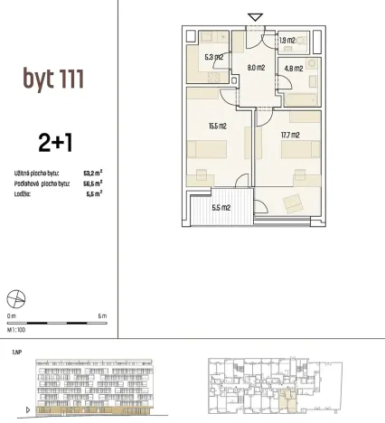Prodej bytu 2+1, Brno, U Červeného mlýna, 57 m2