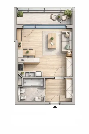Pronájem bytu 1+kk, Praha - Hloubětín, Nepelova, 29 m2