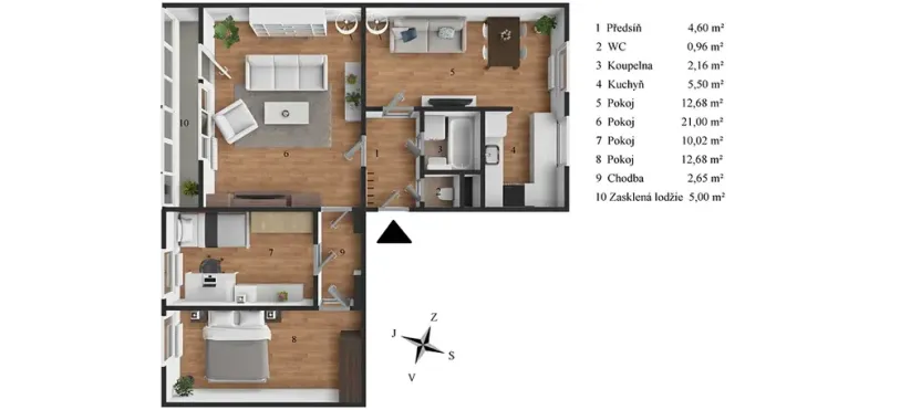 Prodej bytu 4+kk, Praha - Záběhlice, Hlavní, 73 m2