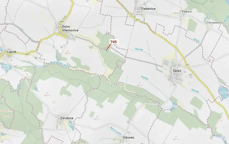 Dražba lesa, Dolní Vilémovice, 1957 m2