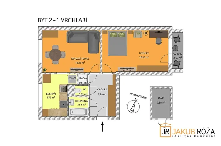 Prodej bytu 2+1, Vrchlabí, Revoluční, 54 m2