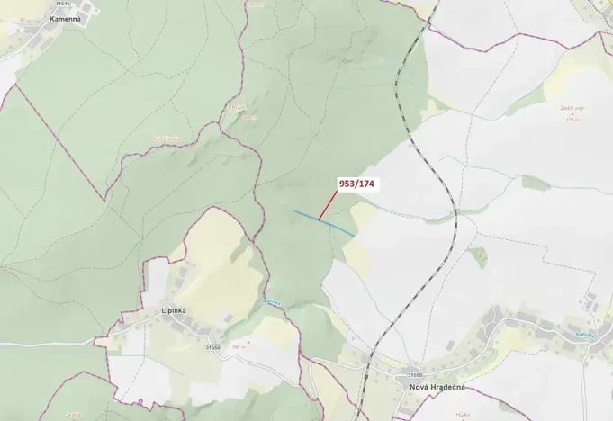 Dražba lesa, Nová Hradečná, 6275 m2