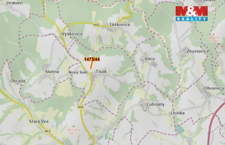 Prodej pole, Tísek, 1163 m2