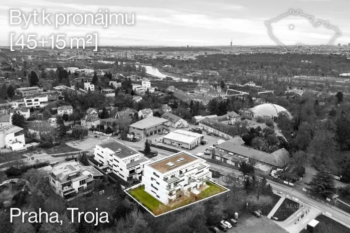 Pronájem bytu 2+kk, Praha - Troja, Pod Hrachovkou, 47 m2