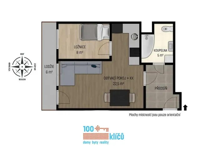 Pronájem bytu 2+kk, Praha - Stodůlky, Husníkova, 43 m2