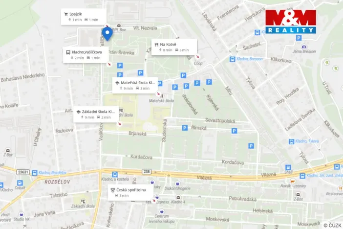 Pronájem bytu 2+kk, Kladno, Vašíčkova, 40 m2