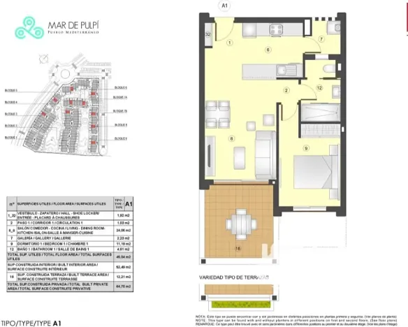 Prodej bytu 2+kk, Pulpí, Španělsko, Calle Mar de Alborán, 52 m2