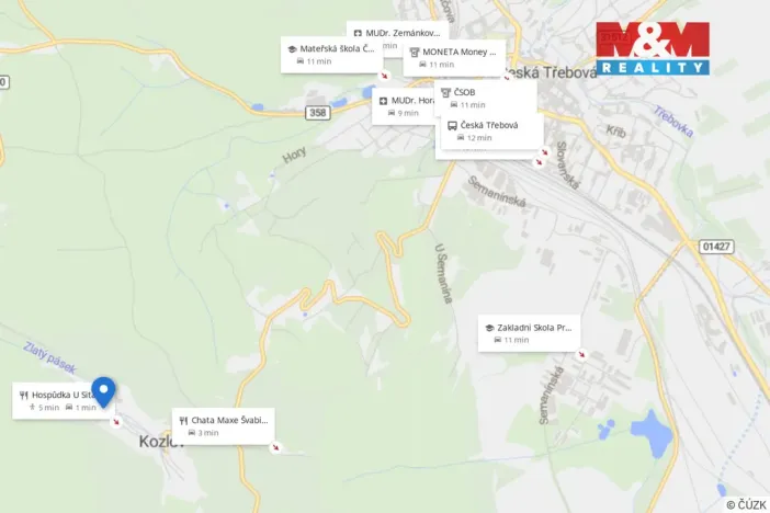 Prodej pozemku pro bydlení, Česká Třebová - Kozlov, 752 m2