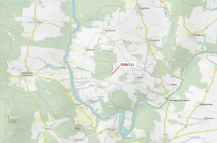 Dražba lesa, Hosty, 978 m2