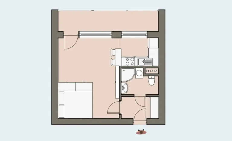 Pronájem bytu 1+1, Kralupy nad Vltavou - Lobeček, Krakovská, 34 m2