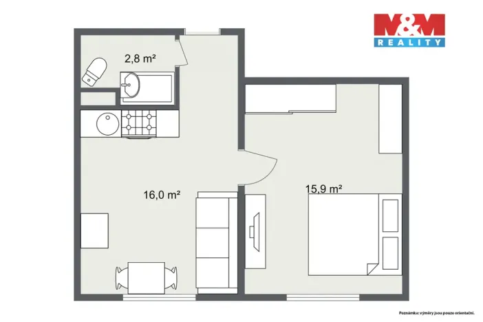 Prodej bytu 1+1, Sokolov, Švabinského, 35 m2