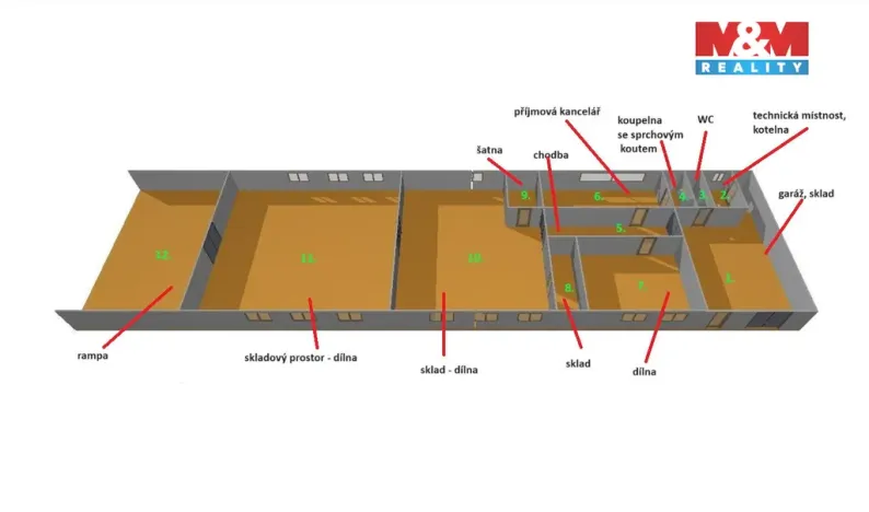 Pronájem skladu, Zubčice - Markvartice, 427 m2