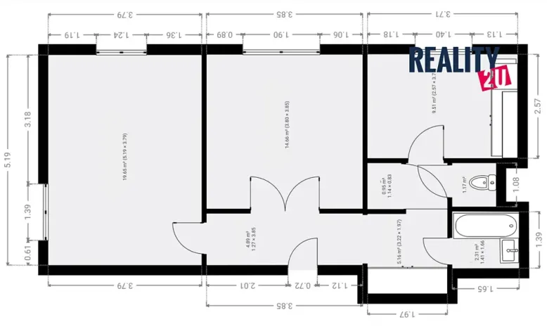 Prodej bytu 2+1, Brno, Fišova, 61 m2