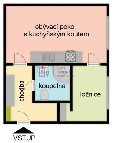 Prodej bytu 2+kk, Jindřichův Hradec, sídliště Vajgar, 41 m2