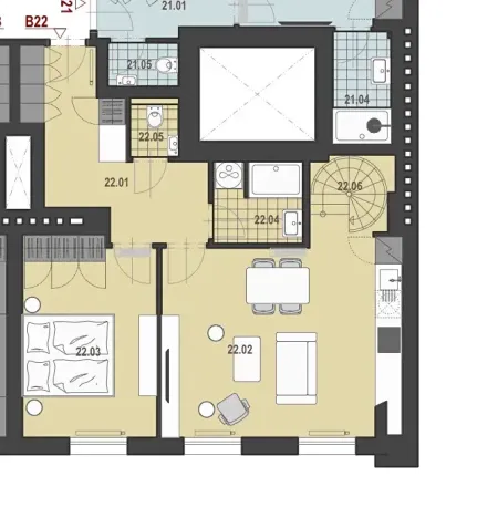 Pronájem bytu 2+kk, Praha - Libeň, U pošty, 55 m2