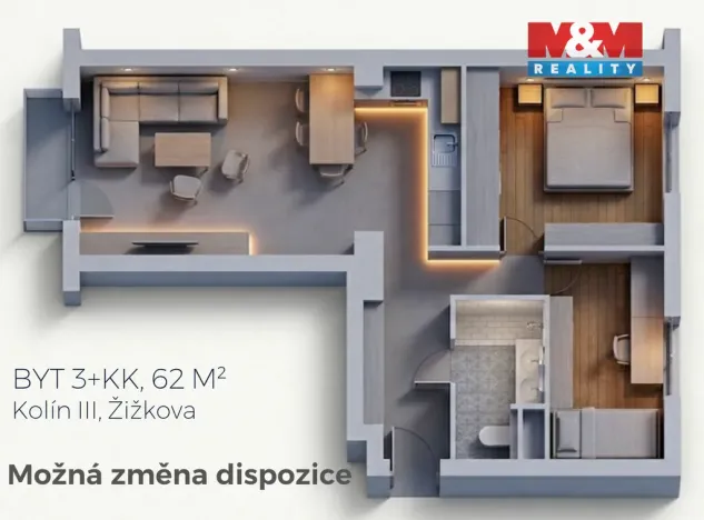 Prodej bytu 2+1, Kolín - Kolín III, Žižkova, 62 m2