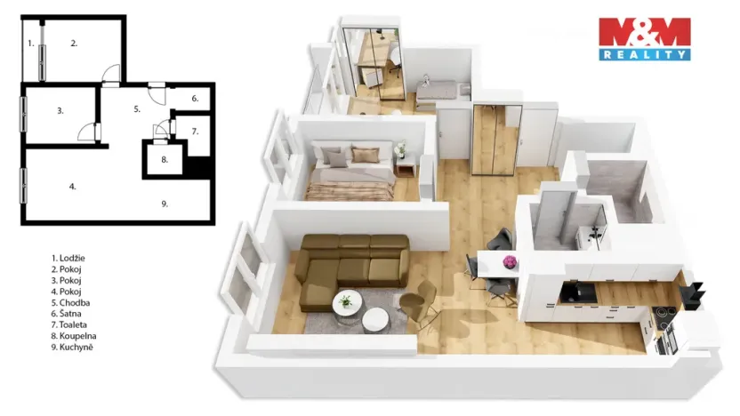 Prodej bytu 3+kk, Praha - Žižkov, Ostromečská, 67 m2