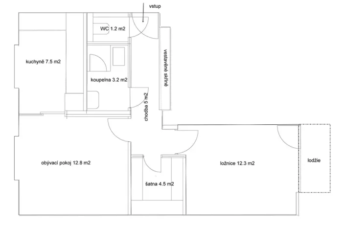 Pronájem bytu 2+1, Brno, Nejedlého, 50 m2