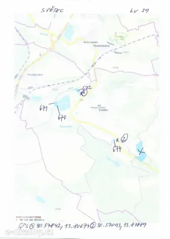 Dražba pozemku, Světec, 13949 m2