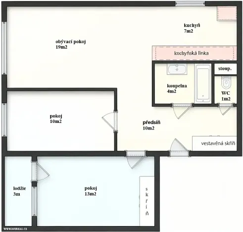 Pronájem bytu 3+1, Praha - Vokovice, Tobrucká, 67 m2