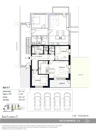 Prodej bytu 3+kk, Šlapanice, 88 m2