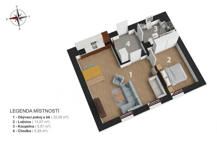 Prodej bytu 2+kk, Deštné v Orlických horách, 58 m2