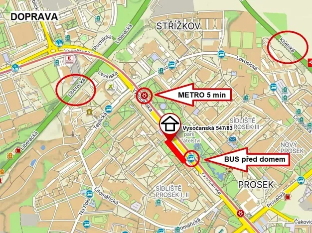 Prodej bytu 3+1, Praha - Prosek, Vysočanská, 74 m2