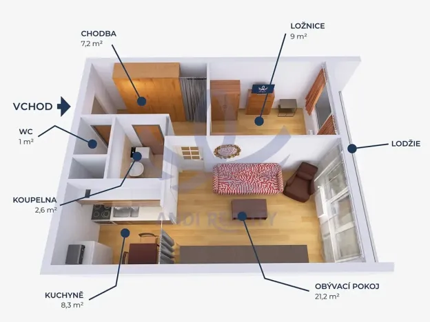 Pronájem bytu 2+kk, Mladá Boleslav, Havlíčkova, 45 m2