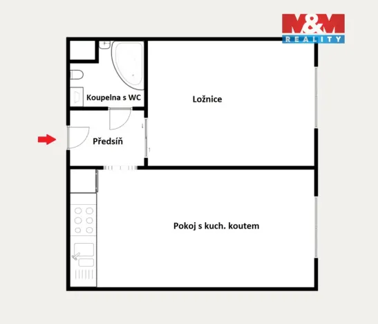 Pronájem bytu 2+kk, Praha - Krč, Štúrova, 39 m2