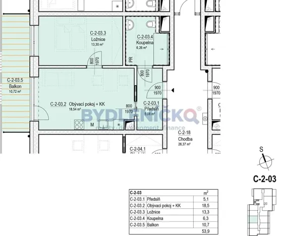 Prodej bytu 2+kk, Hluboká nad Vltavou, Masarykova, 54 m2