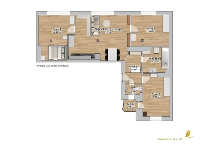 Pronájem bytu 4+kk, Plzeň, Erbenova, 83 m2