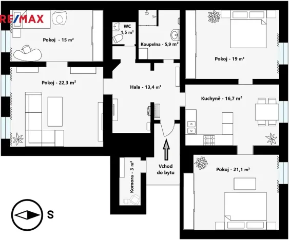Prodej bytu 4+1, Praha - Malá Strana, Valdštejnská, 117 m2