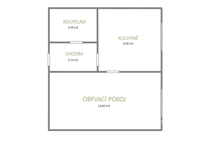 Pronájem bytu 2+kk, Litvínov, Horská, 42 m2