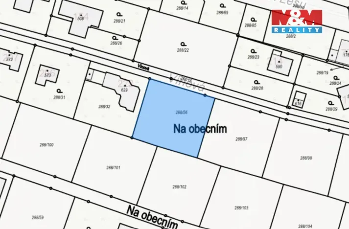 Prodej pozemku pro bydlení, Březí, Vínová, 1000 m2