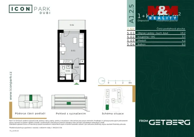 Pronájem bytu 1+kk, Kladno - Dubí, Ke křížku, 28 m2