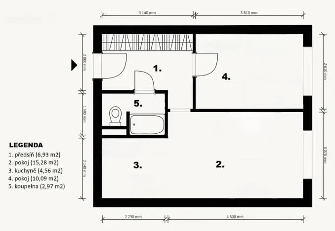 Prodej bytu 2+kk, Praha - Strašnice, Pod strání, 40 m2