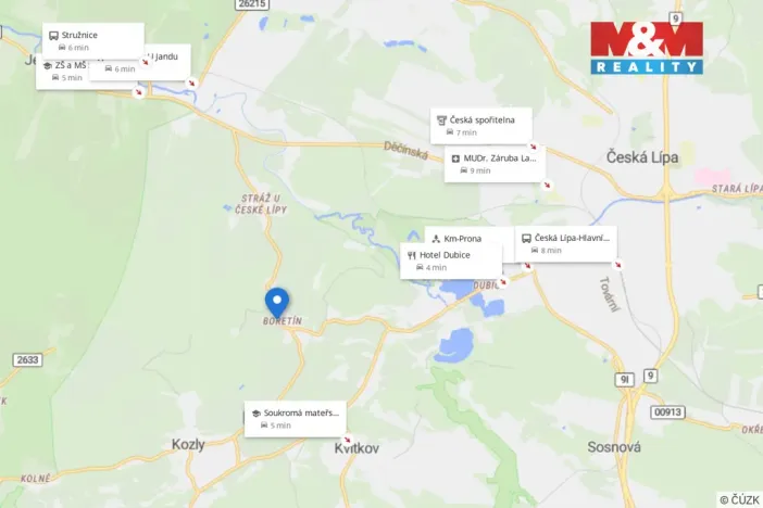 Pronájem zahrady, Stružnice - Bořetín, 350 m2