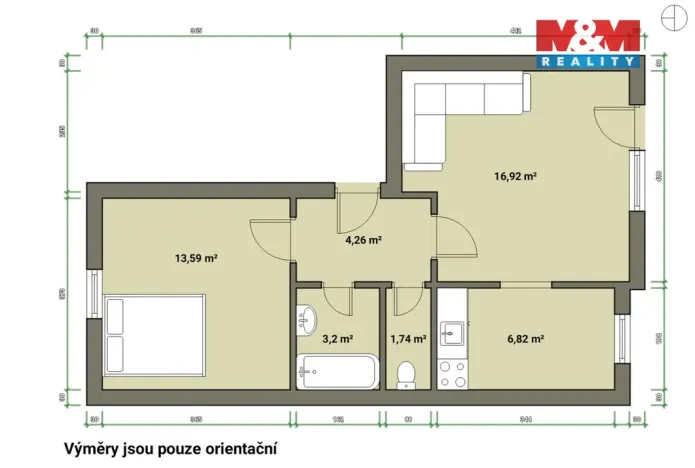 Pronájem bytu 2+kk, Mariánské Lázně - Úšovice, Kubelíkova, 47 m2