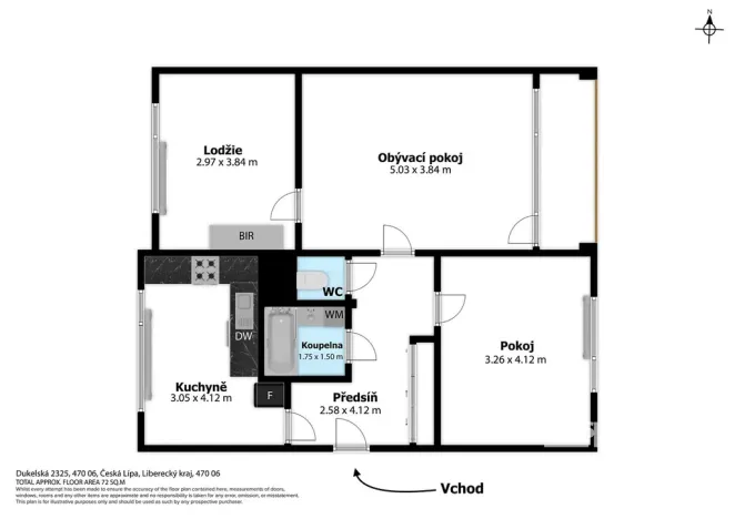 Prodej bytu 3+1, Česká Lípa, Dukelská, 75 m2
