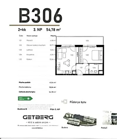 Pronájem bytu 2+kk, Unhošť, Karla Čapka, 57 m2