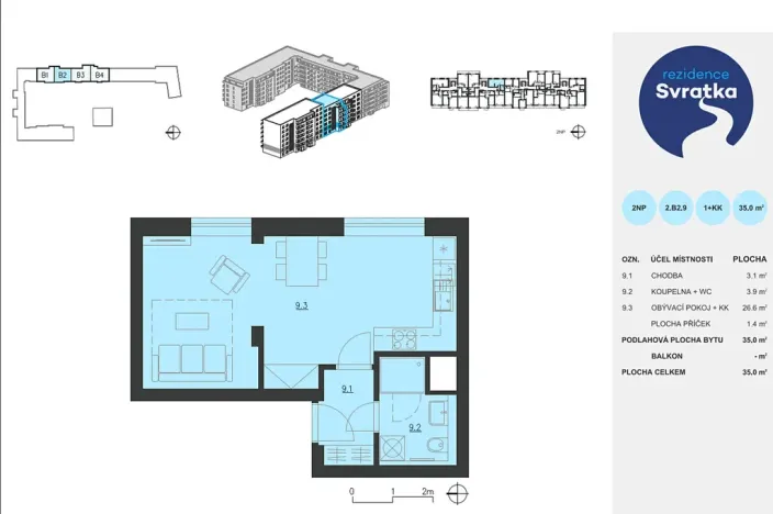 Pronájem bytu 1+kk, Brno, Jižní, 35 m2