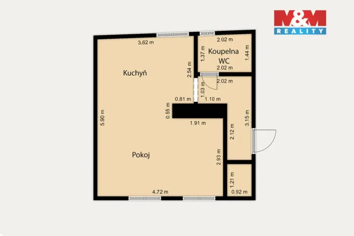 Pronájem bytu 1+kk, Aš, Kamenná, 40 m2