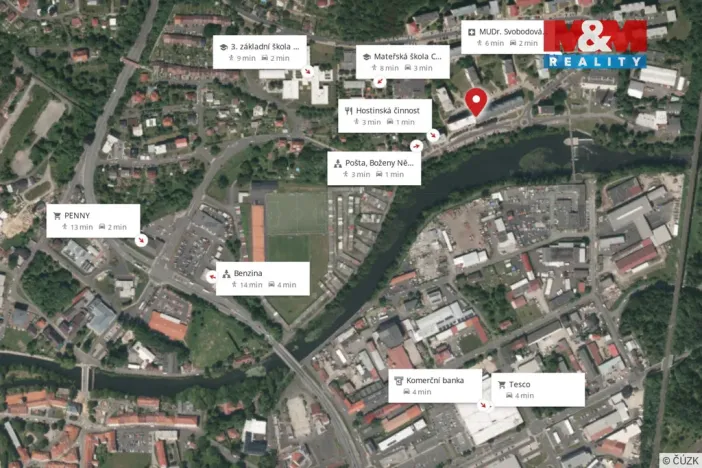 Pronájem bytu 2+1, Cheb, Boženy Němcové, 64 m2