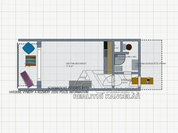 Pronájem bytu 1+kk, České Budějovice, Fr. Ondříčka, 23 m2