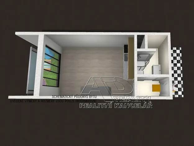 Pronájem bytu 1+kk, České Budějovice, Fr. Ondříčka, 23 m2